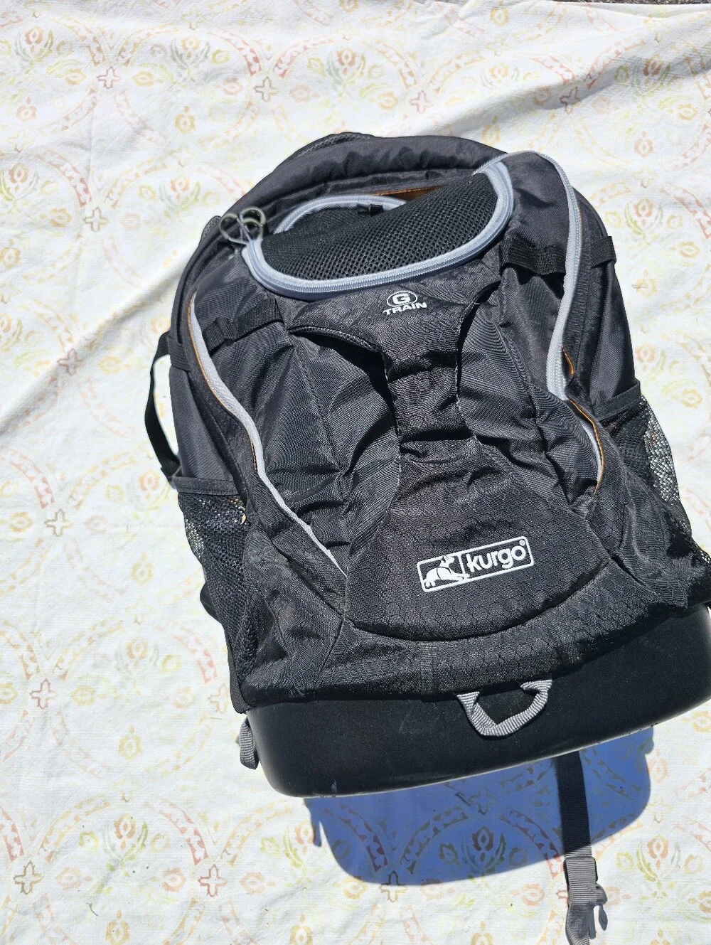 Kurgo G-Train K9 Backpack Carrier Dog Cat Travel Hiking Waterproof Bottom Black